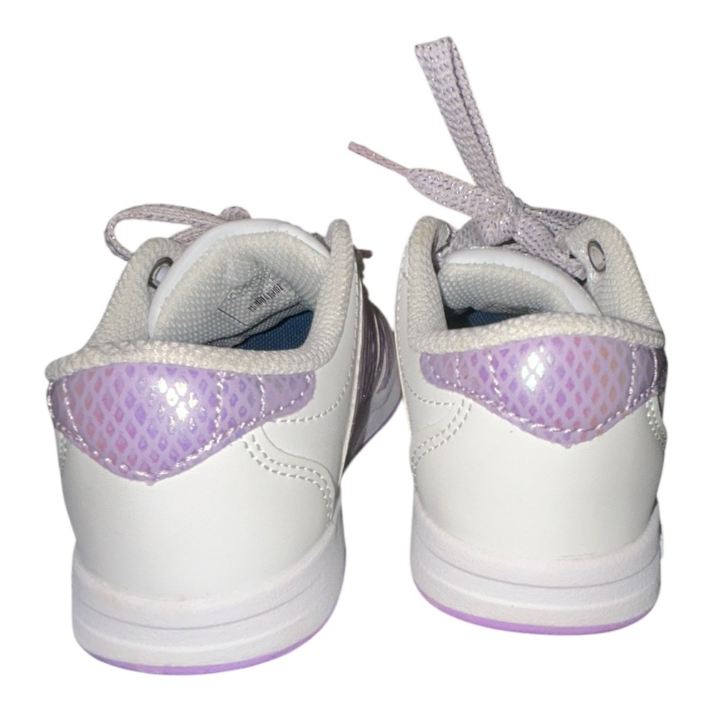 Toddler Girls K-SWISS White Leather Purple Glitter Stripe Sneakers kids Size 11 - Picture 4 of 12